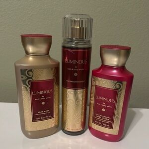Luminous Bath & Body Works Fragrance Mist, Body Wash and Lotion Set